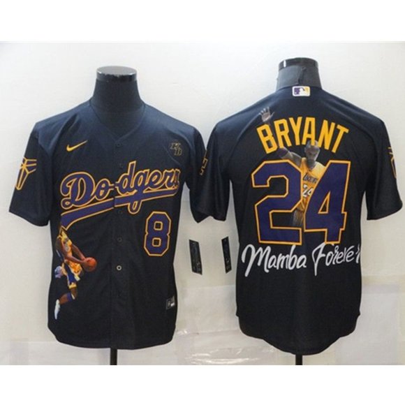 Men KOBE BRYANT LAKERS Los Angeles Dodgers Mamba Forever Black MLB Jersey